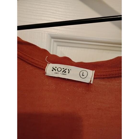 Sozy Maxi Dress Short Sleeve Pockets Long Women's Size Large - Picture 3 of 4